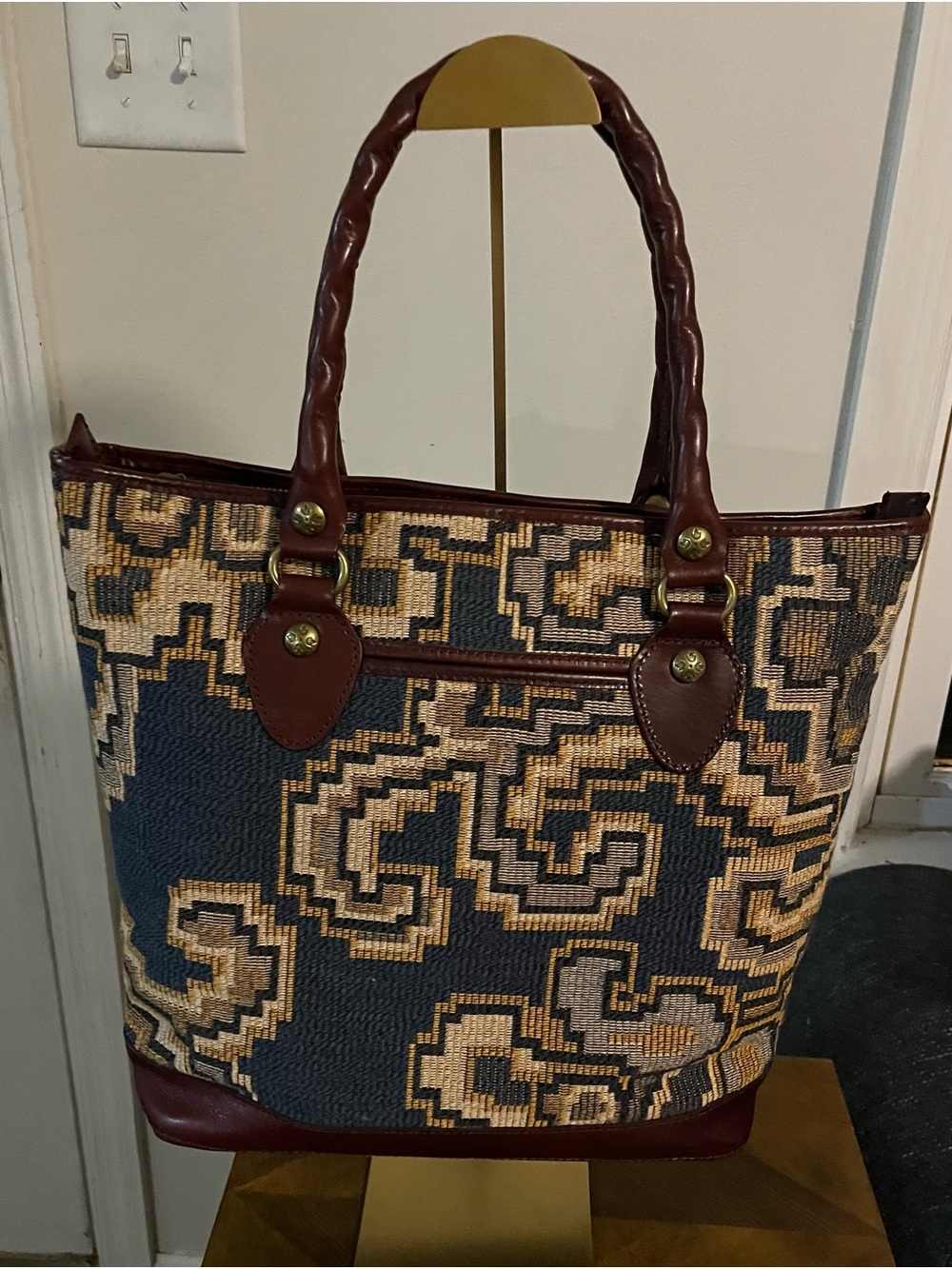 Patricia Nash Tapestry Academia Tote with Floral Native Print